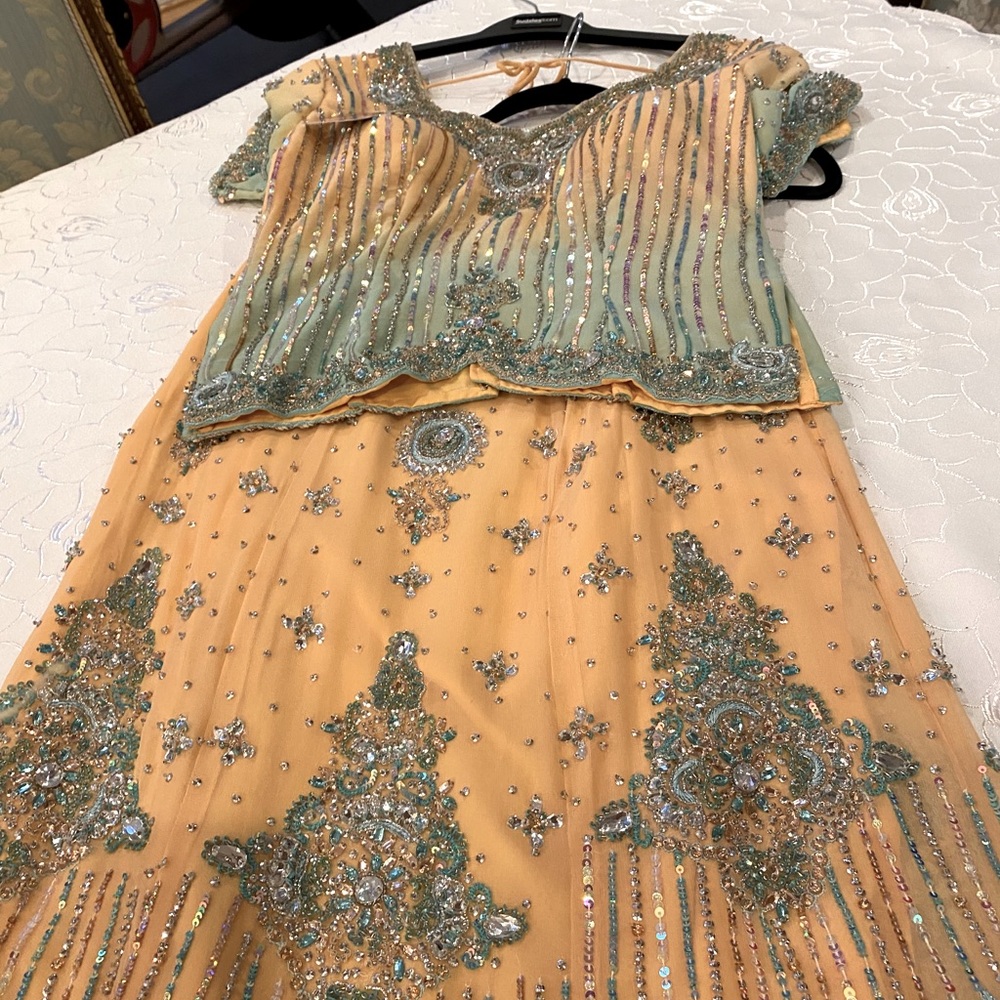 Sari dress heavily beaded